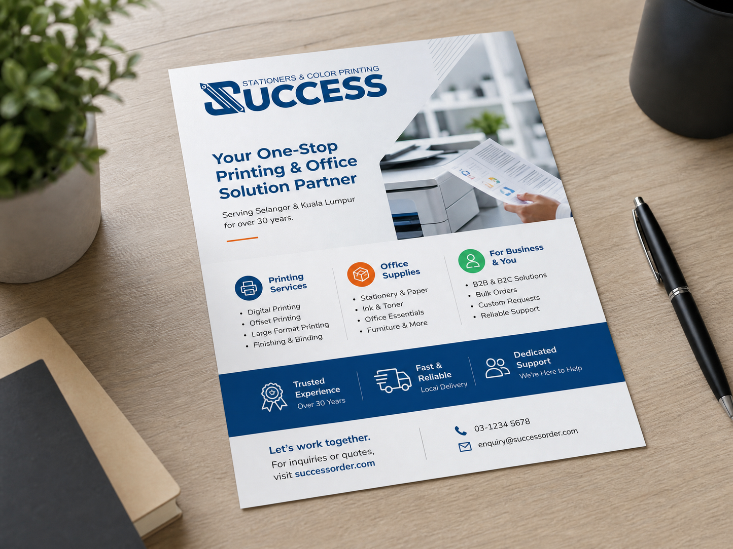 A5 Flyer printed with logo - angle 3