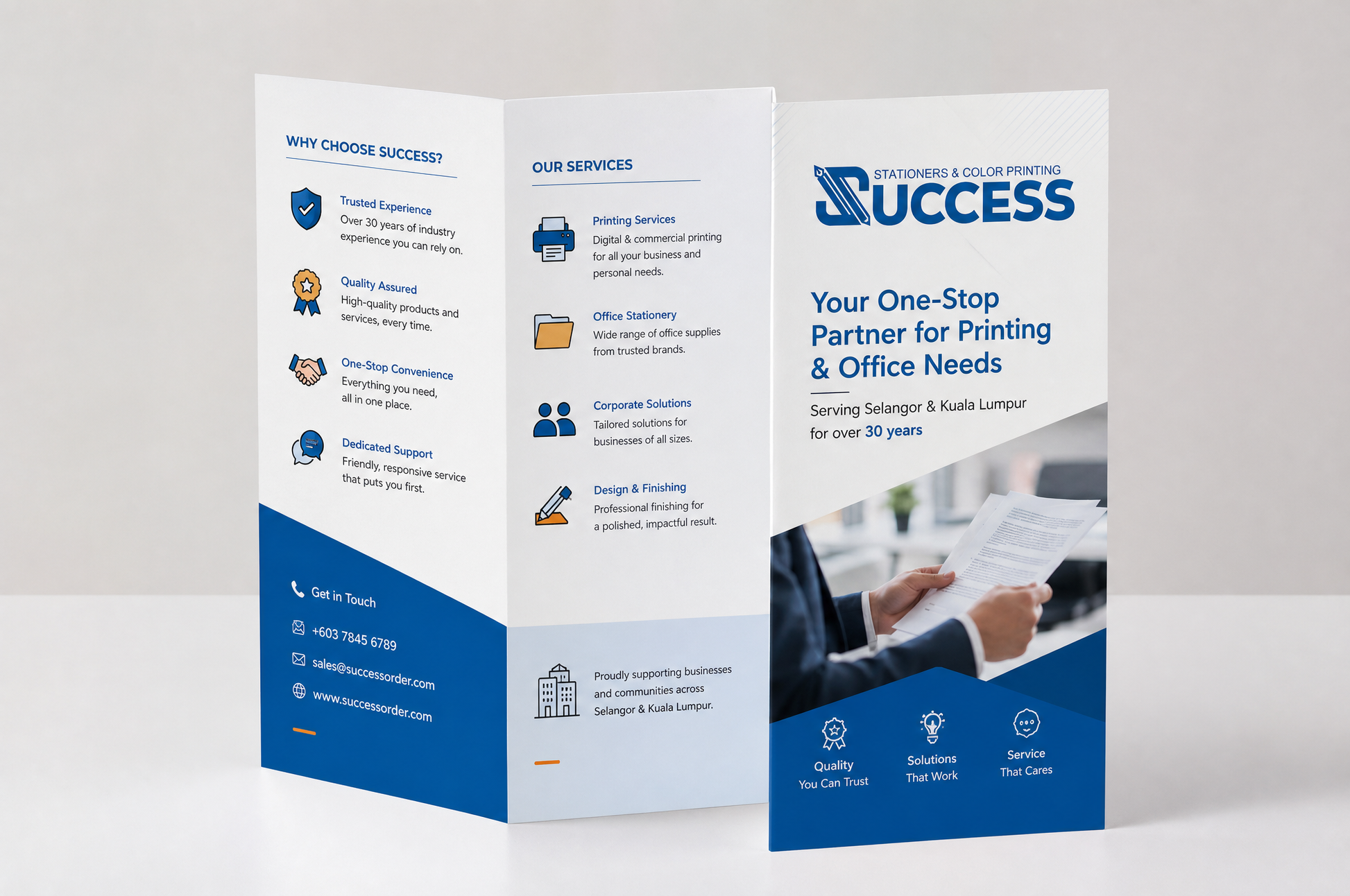 Brochure printed with logo - angle 3