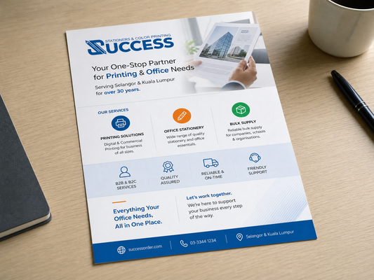 A5 Flyer printed with logo - angle 2