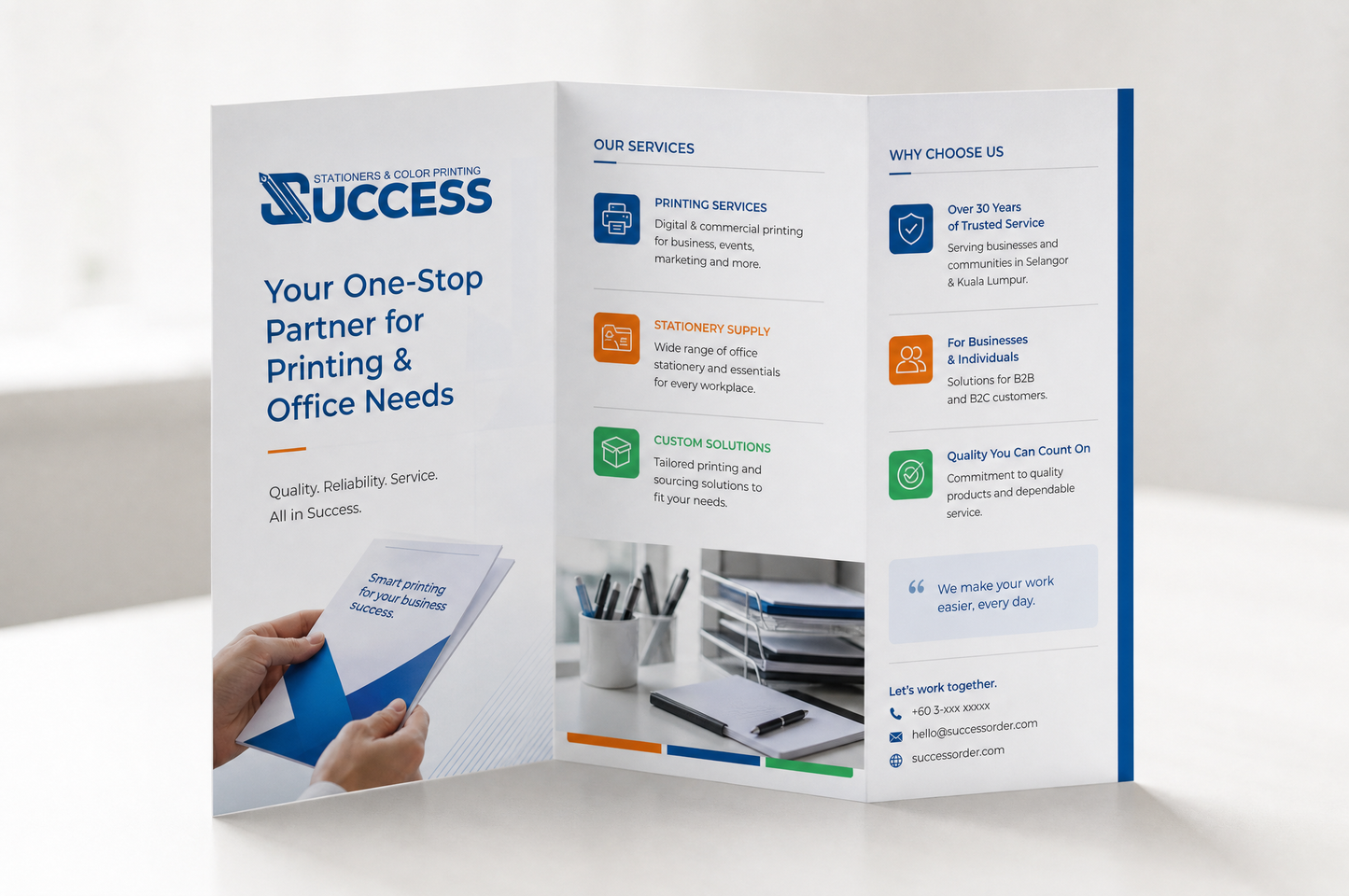 Brochure printed with logo - angle 2
